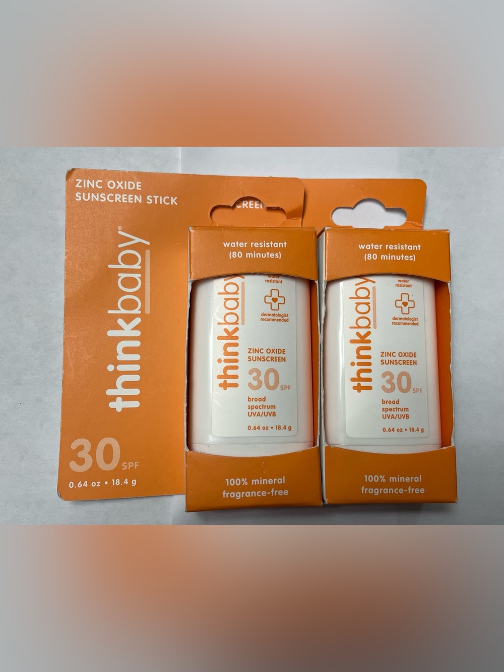 Thinkbaby 30 SPF Zinc Oxide Sunscreen Stick 2 pack